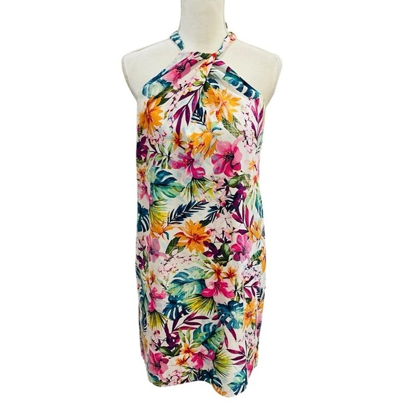 Tommy Bahama Garden of Hope & Courage Silk Shift Dress Tropical Print NWT $238 - Picture 5 of 16
